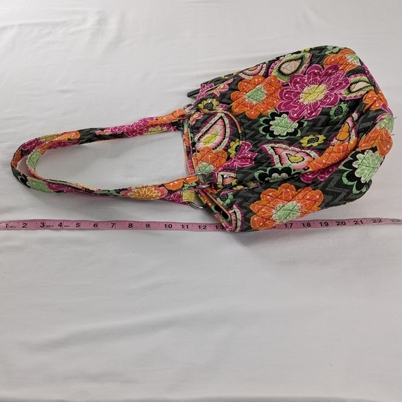 Vera Bradley Ziggy Zinnia Orange Pink Floral Shoulder Tote Bag - Picture 7 of 9